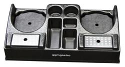 Kávová stanice pro 2 termosky - plast - 665x330x145 mm - 5 přihrádek; nastavitelné vložky ve 3 výškách