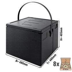 Thermobox / Pizzabox - Toppmatad - 420x420x335 mm - för 8 pizzor Ø 40 cm