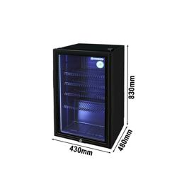 GASTRO-COOL | Commercial Back Bar Bottle Cooler – 88 Litre - Single Hinged Glass Door - Black