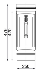 Труба "Ревизия" 400°C (нержав.сталь / Ø 250 мм)