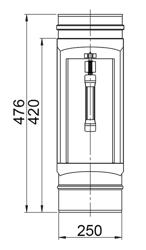 Spirobuis - met inspectieluik - in RVS - lengte: 476mm - Ø 250mm