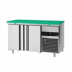 Koelwerkbank PREMIUM - 1400x700mm - 281 liter - kleur groen - met 2 deuren - incl. snijplank groen
