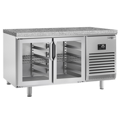 Bakkerij koelwerkbank PREMIUM PLUS - 1618x800mm - 2 glazen deuren & granieten werkblad