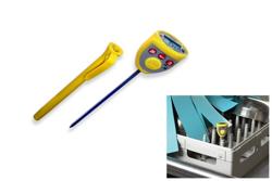 Thermomètre à sonde - Numérique - étanche - avec alarme de température - Longueur de sonde: 121mm - -40°C à +200°C