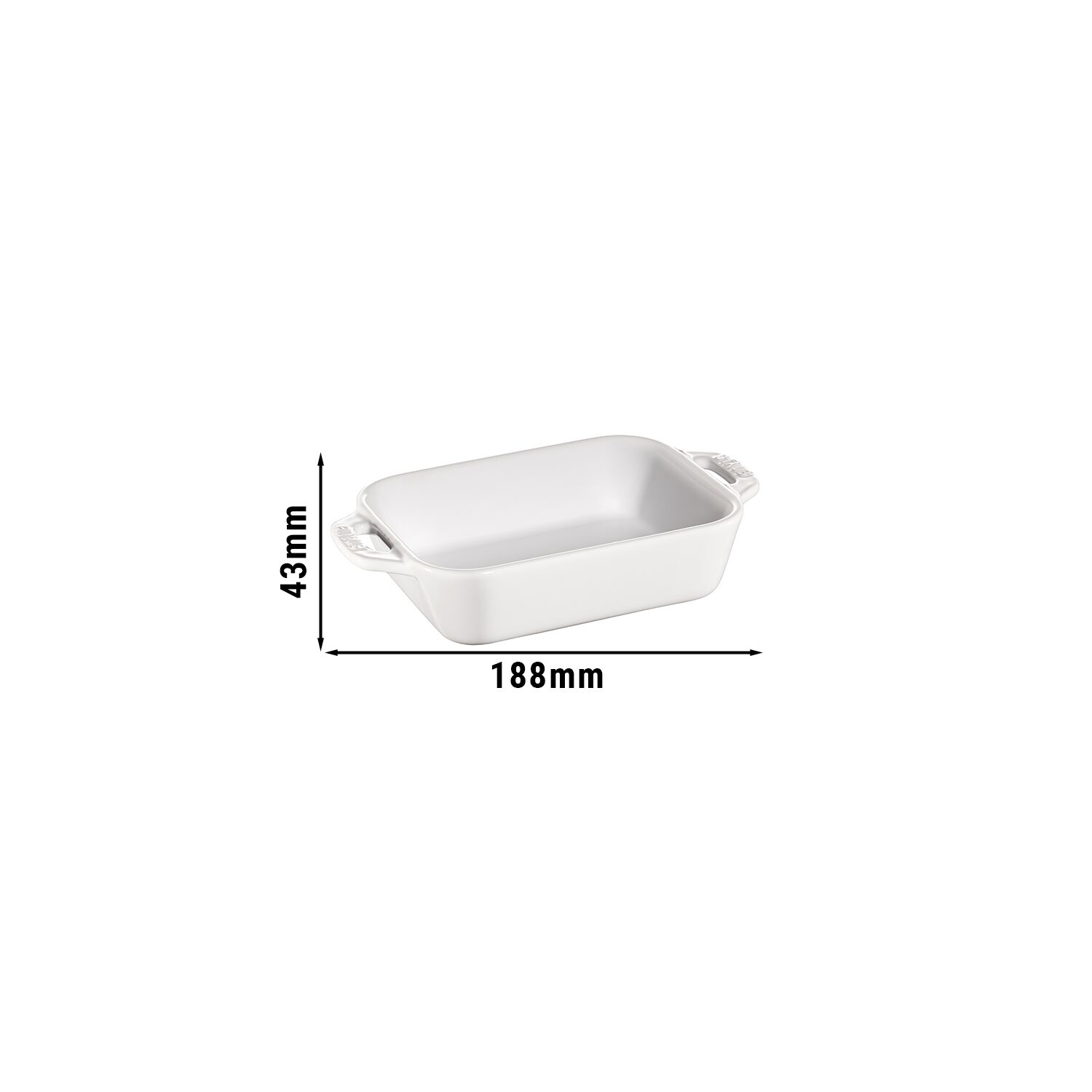 STAUB | CERAMIQUE - Plat à four - 140x110mm - Céramique - Blanc pur	