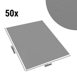 (50 pcs) Chemin de table damassé Porto Diamant - tissage jacquard - 45x130cm - Platine gris