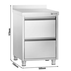 Çekmeceli Çalışma Tezgahı PREMIUM - 2 Çekmeceli ve Sırtlı -500x700mm