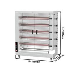 Grill gazowy do kurczaka PREMIUM - 23,5 kW - z 5 szpikulcami na 25 kurczaków	