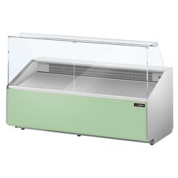 Banco gastronomia professionale - 2506x979mm - Statica - 512 L - Vetro dritto - Colore Dunkelgrau - Pannello frontale Hellgrün