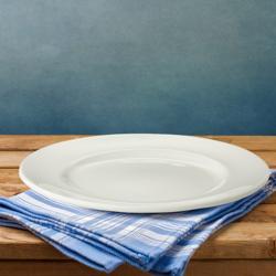 (6 pcs) LUX | Plate - flat - Porcelain - Ø280mm - Ivory