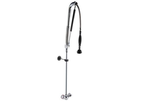 Gruppo doccia prelavaggio monoforo 9000 - per cucine professionali - con miscelatore monoforo e monocomando, bocca girevole, doccia flessibile & staffa a parete - 1120mm