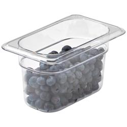 (6 sztuk) CAMBRO | CAMWEAR® - Pojemnik GN 1/9 z poliwęglanu - Przezroczysty - Głębokość: 100 mm	