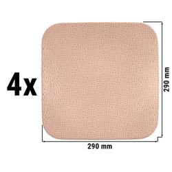 (4 pieces) SELTMANN WEIDEN | Square Coupe Dinner Plates – Porcelain - 29 x 29 cm - Dusty Rose