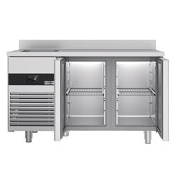 Tavolo refrigerato PREMIUM - 1430x700 mm - con 2 porte, 1 vasca a sinistra e alzatina