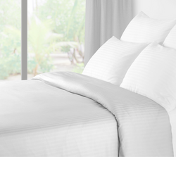 (20 Stuks) Elegant Damast dekbedovertrek Sydney - 140 x 210 cm - Wit	 