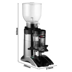 Commercial Coffee Grinder with Doser – 2 kg hopper - 63 dB - anti‑vibration - silver