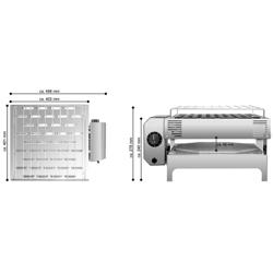 Mini forno per pizza PREMIUM - Platea in mattoni refrattari - 498x401mm - 1 pizza Ø28cm - fino a 300°C - Meccanico - Sovrapponibile - incl. Pala per pizza