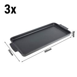 (3 pieces) PEUGEOT | APPOLIA Ceramic Platter – Slate Grey - 400 mm - Oven 250 °C & Dishwasher Safe