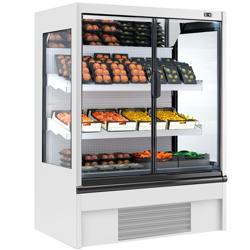 Vitrine murale réfrigérée - 1330mm - 569L - avec 2 portes battantes vitrées & 2 étagères - Blanc