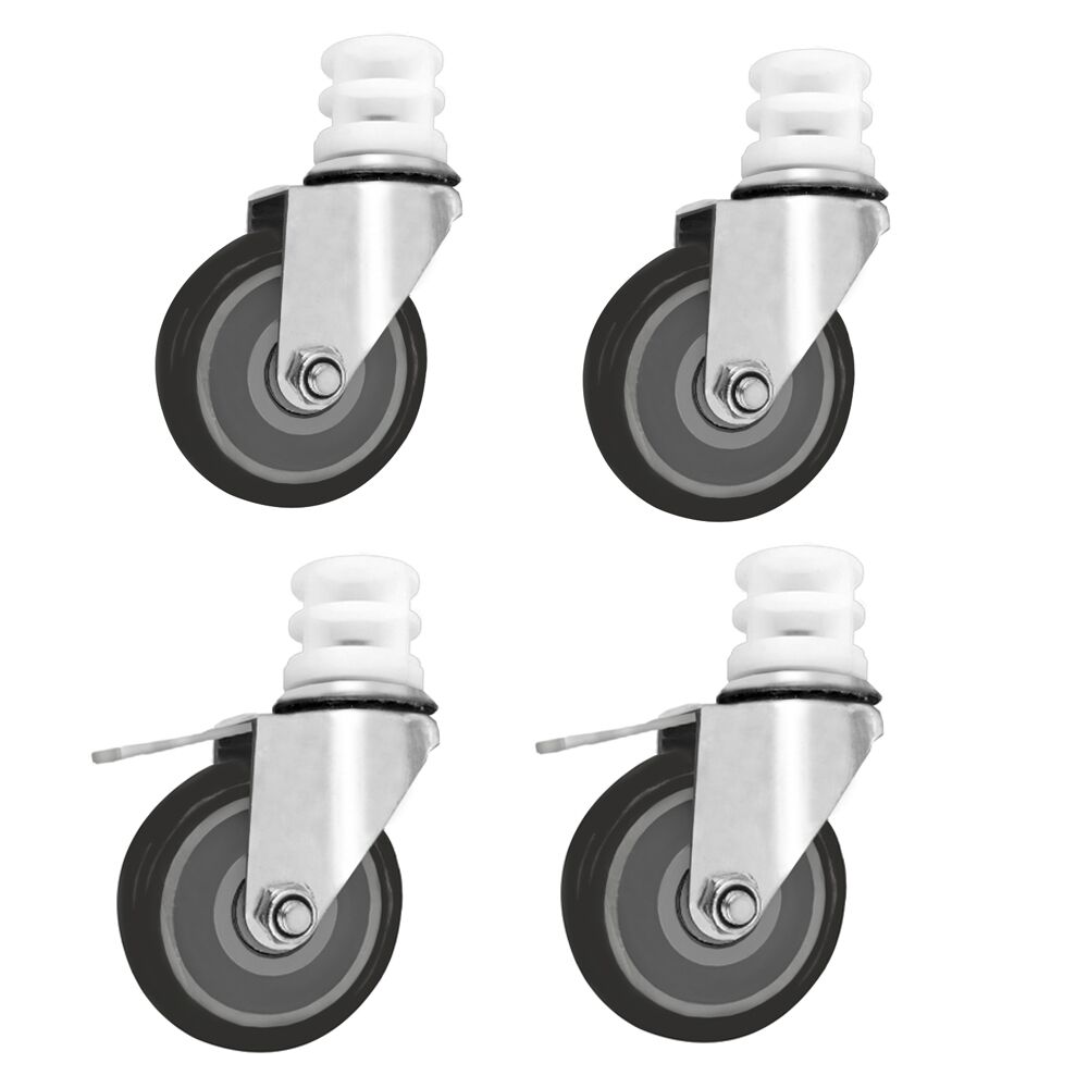 Jeu de roulettes pour rayonnages en acier inoxydable de la série ERP