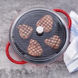 STAUB | Glass Lid – Pan Lid - Oven & Dishwasher Safe - Nickel-Plated Knob