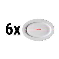 (6 pieces) Pera White Oval Porcelain Plates – 240×180 mm - Stackable