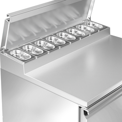 Mini voorbereidingstafel PREMIUM - 900mm - 1 deur & 2 laden - voor 5x GN 1/6