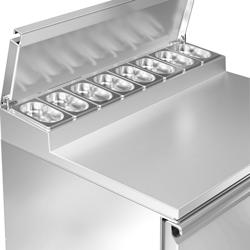 Saladette / mesa de preparação ECO - 0,9 x 0,7 m - com 4 gavetas 1/2