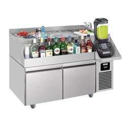 Bár/italhűtőasztal - 1,2 x 0,6 m - 150 liter - 2 fiókkal 1/1 és polcokkal