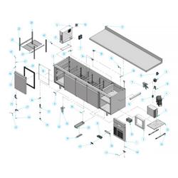 Tavolo congelatore Premium PLUS - 2452x700mm - con 4 porte e con alzatina