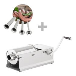 Commercial Manual Sausage Filler - 5 Litres - Stainless Steel - incl. 4 Nozzles