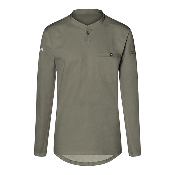 (6 piezas) Karlowsky - camisa de trabajo de manga larga para hombre Performance - salvia - talla: S