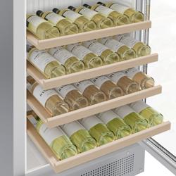 Armário expositor refrigerado para bebidas - 595mm - 358L - design sem moldura - com 1 porta de vidro & painel publicitário iluminado - com indicação/painel digital de temperatura - Cinzento