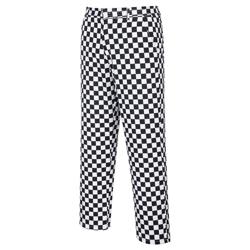 Unisex Chef Trousers – Black/White Chessboard - Size S - 3 Pockets - Half-Elastic Back