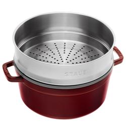 STAUB | LA COCOTTE - Koktél gőzölős betéttel - Ø 260mm - Öntöttvas - Grenadine red