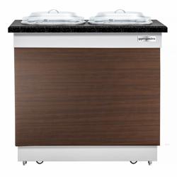 Dozator tanjura DUBLIN - 700 mm - Grijaći - Sa kotačima - 100 tanjura - Crni granit - Radna ploča