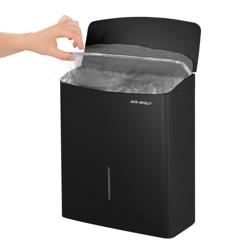 AIR-WOLF | Відро для гігієнічних відходів - 10 л - Нержавіюча сталь - Матове чорне