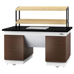Broodstelling - DUBLIN - 1600mm - met 2 planken - met wielstel - granieten werkblad