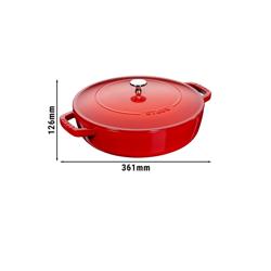 STAUB | BRAISERS - Brasiera con struttura a goccia Chistera - 280 mm - Ghisa - Rosso ciliegia