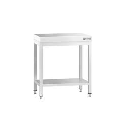 Виробничий стіл PREMIUM з нержавіючої сталі - 700x700 мм - з нижньою полицею, без бортика