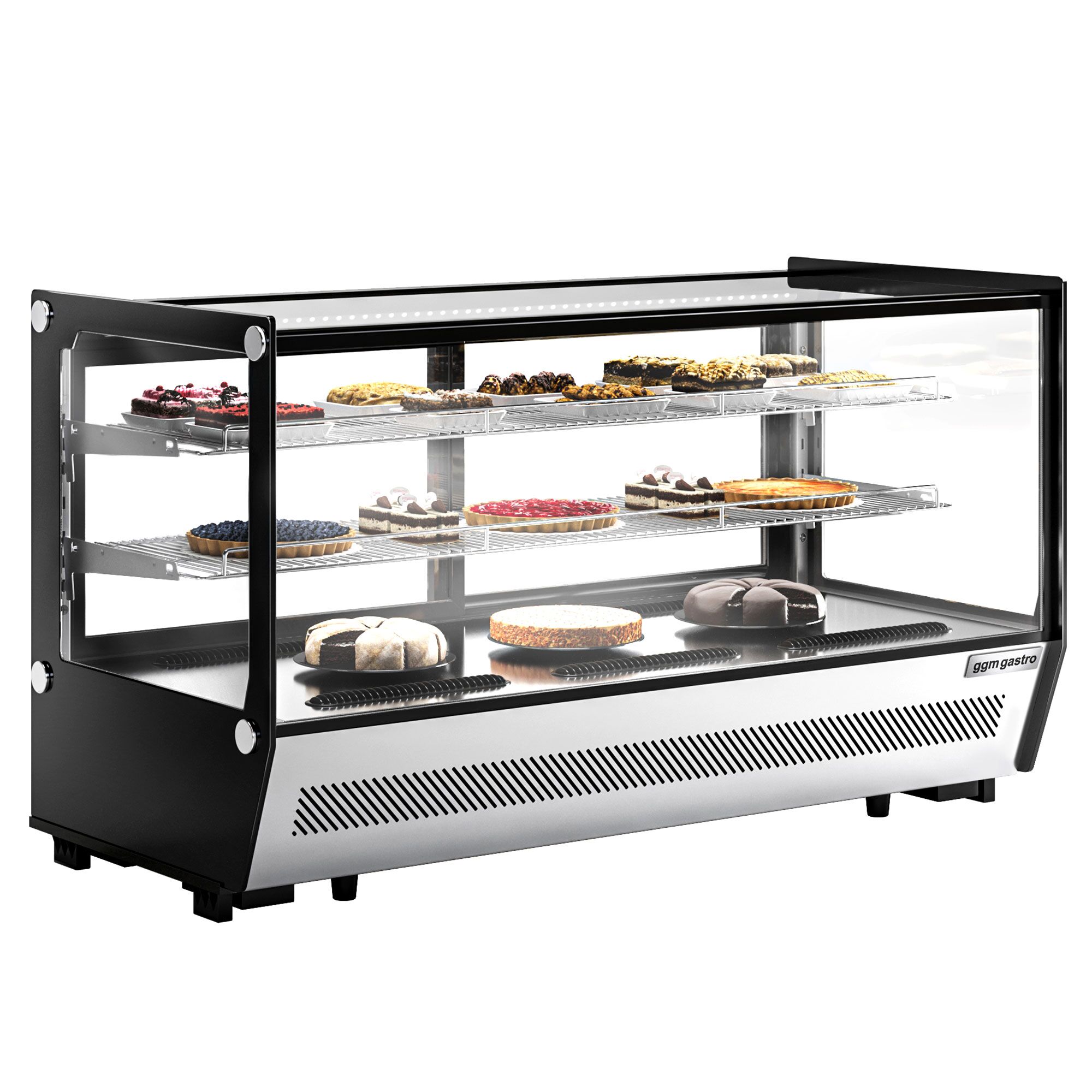 Commecial Efigeato Display Case 2 Cu.FT, Two Glass Doo Fridge Countertop Floor Led Lighting Adjustable Shelves Double Layered%2f5529205686