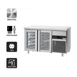 Koelwerkbank PREMIUM - 1400x700mm - met 2 glazen deuren - incl. snijplank wit