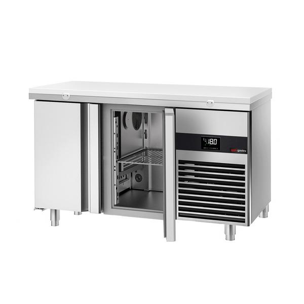 Freezer counter PREMIUM - 1400x700mm - with 2 doors - incl. cutting board white