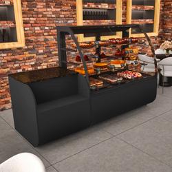 Kassentisch - 1100mm - schwarze Front - Schwarzer Granit