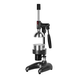 Commercial Manual Citrus Juicer - with Drip Tray - Ergonomic Handle(s) - Black - Stainless Steel