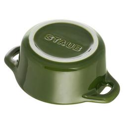 STAUB | CERAMIQUE - طنجرة كوكوت صغيرة - بقطر 100 مم - دائرية - سيراميك - أخضر ريحاني