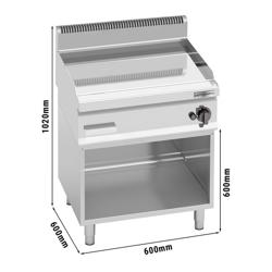 Gas stekbord - 8 kW - slät - hårdkrom - inkl. underrede