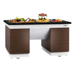 Element neutru - 1600x800x900 mm - blat din granit negru - mobil, cu 4 roți pivotante - 4 uși cu soft-close - cu trecere stânga/dreapta, câte 2 uși pe fiecare parte - 247 kg