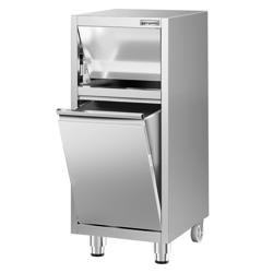 Poubelle - avec couvercle basculant - 400x940x500mm - avec roulettes - fermeture silencieuse, AISI 430 - Acier inoxydable