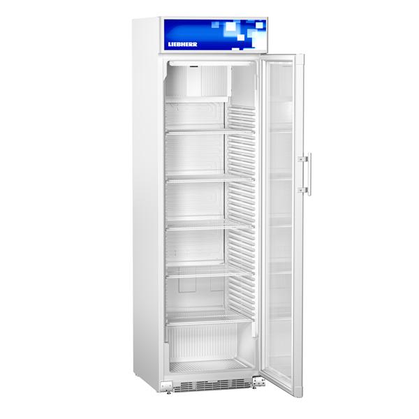 LIEBHERR | Commercial Beverage Display Fridge - 403 L - 1 Glass Door - White – +2 to +12 °C – Advertising display – LED front lighting